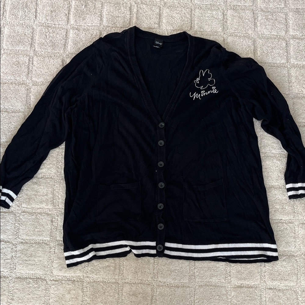 Disney Black Cardigan with Embroidered Design
